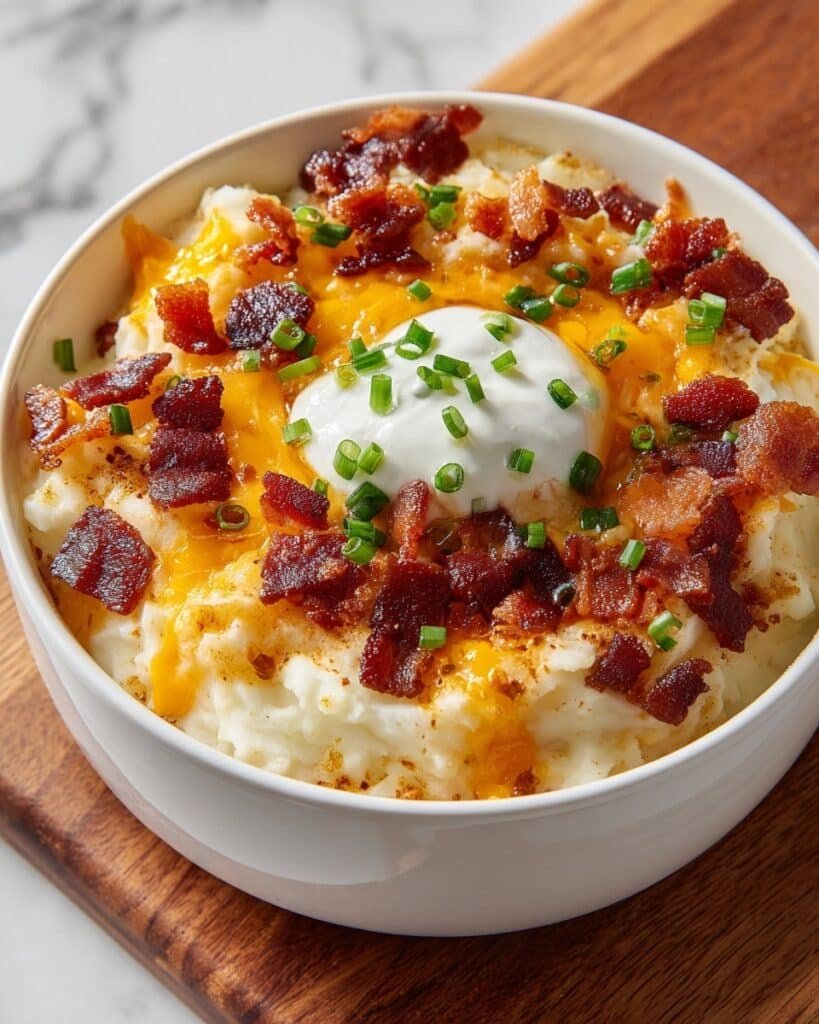 Loaded Mashed Potato Bowls with Bacon, Cheese, and Chives Recipe
