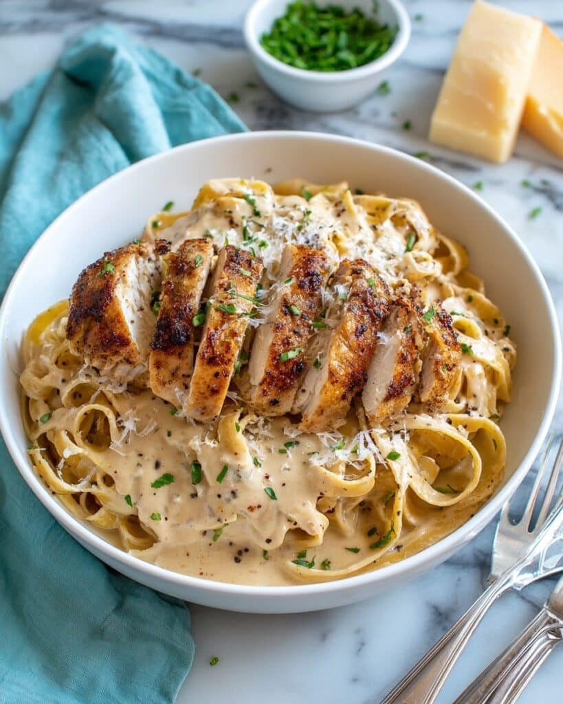 Easy Chicken Alfredo with Creamy Parmesan Sauce Recipe