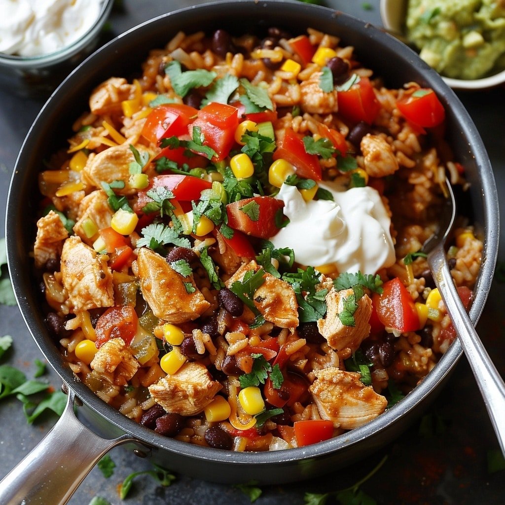 One Pot Chicken Burrito Bowl Recipe - Recipe Image