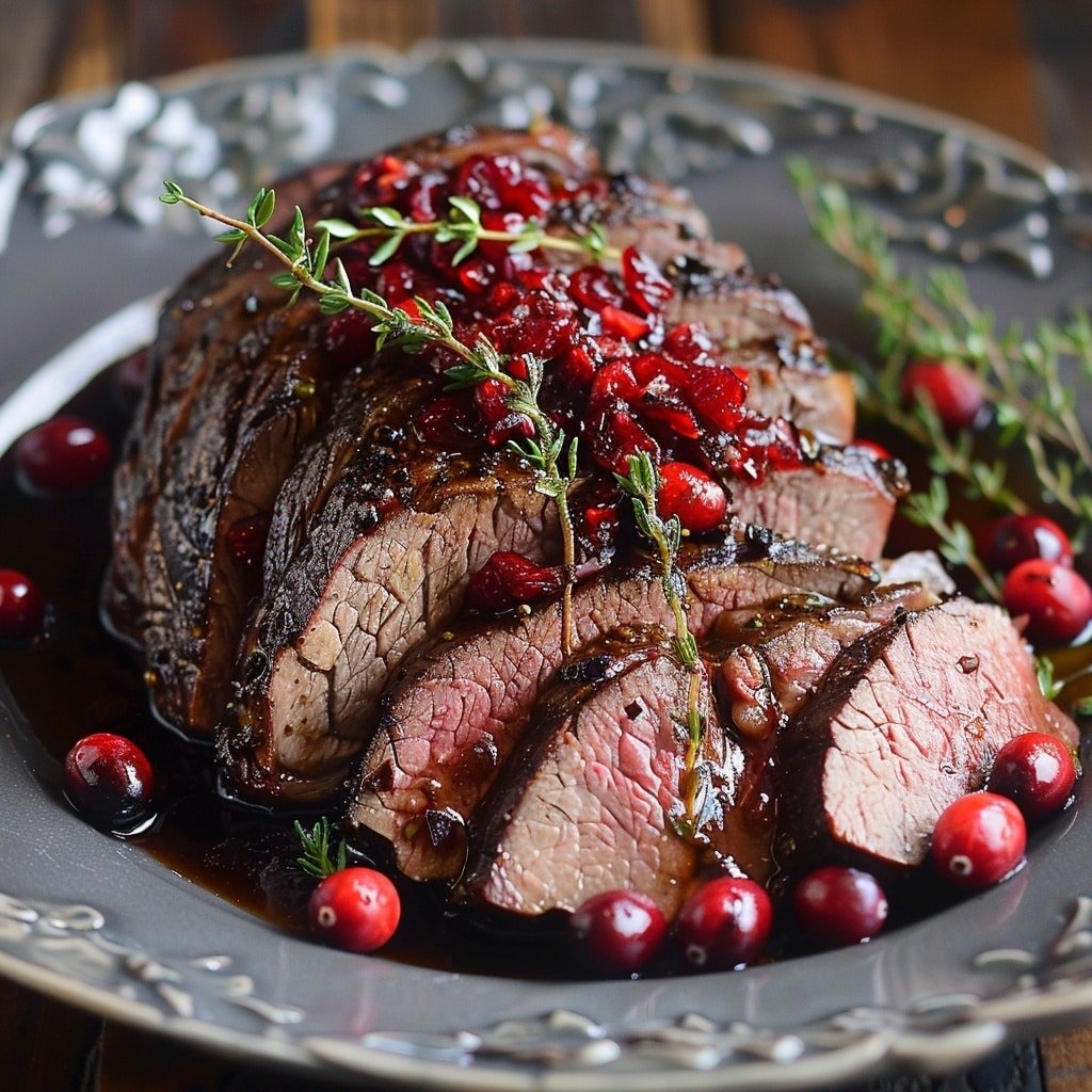 Cranberry Balsamic Roast Beef Recipe