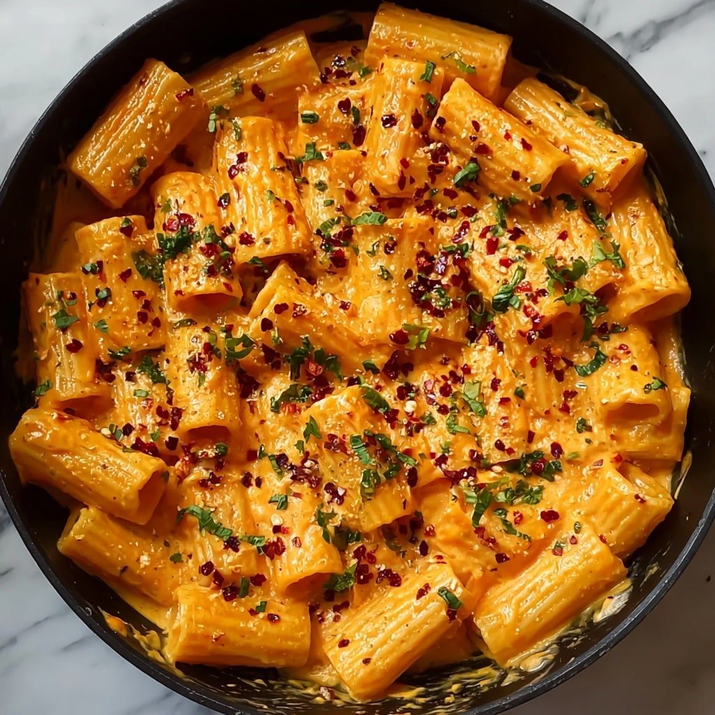 Gigi Hadid Pasta: Creamy Tomato-Spicy Penne with Garlic and Parmesan Recipe - Recipe Image