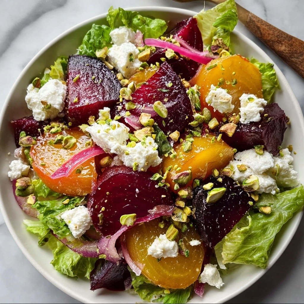 Roasted Beet Salad with Goat Cheese and Pistachios Recipe - Recipe Image