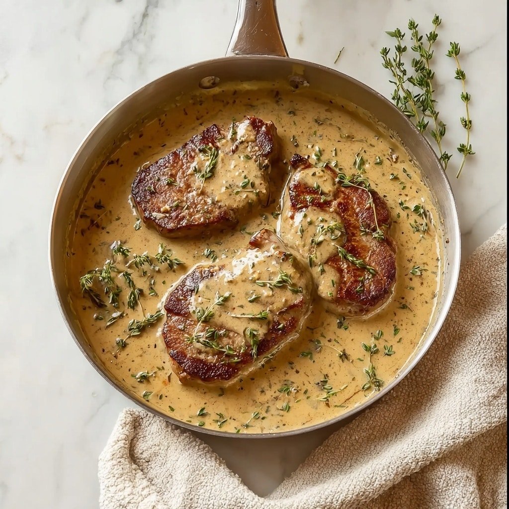 Pan-Fried Pork Chop with Rich Creamy Gravy Recipe