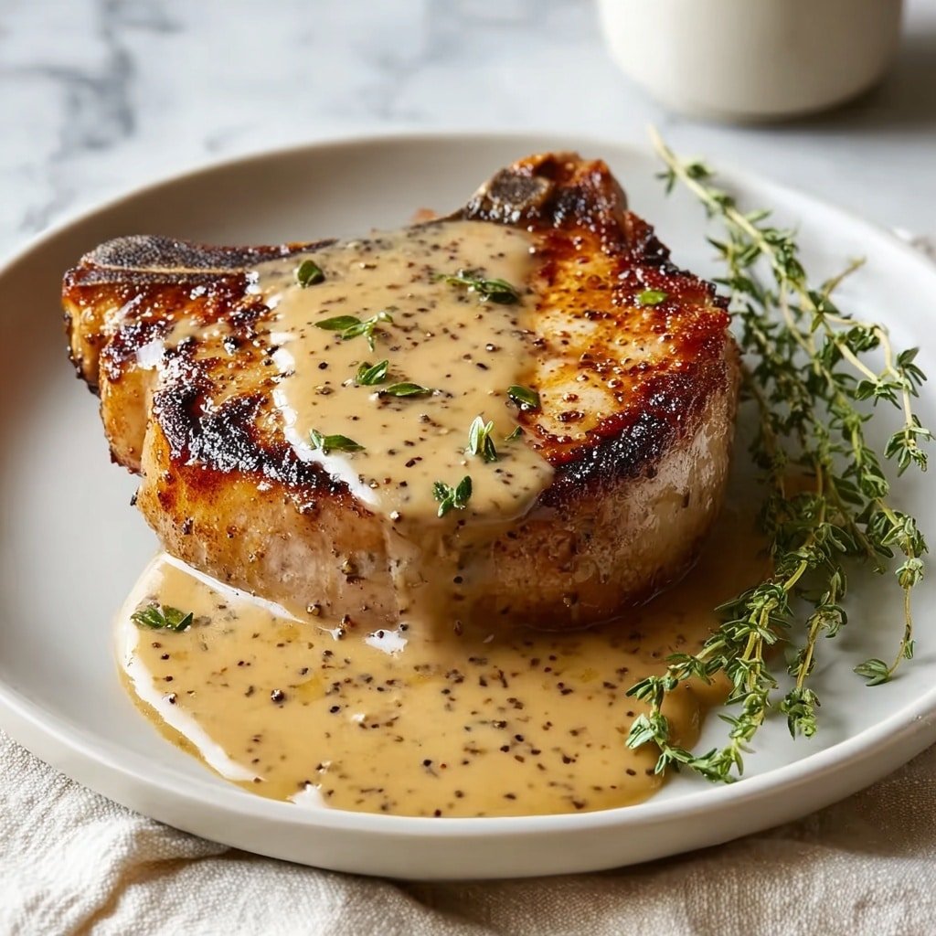 Pan-Fried Pork Chop with Rich Creamy Gravy Recipe - Recipe Image