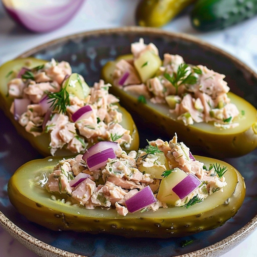Tuna Pickle Boats Recipe