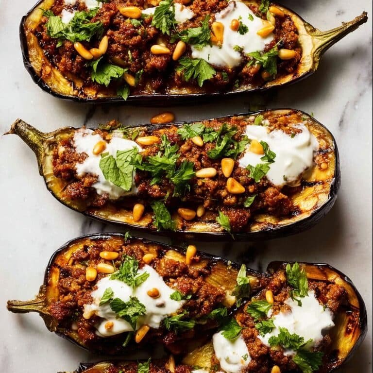 Easy Moroccan Stuffed Eggplant with Ground Beef or Lamb Recipe