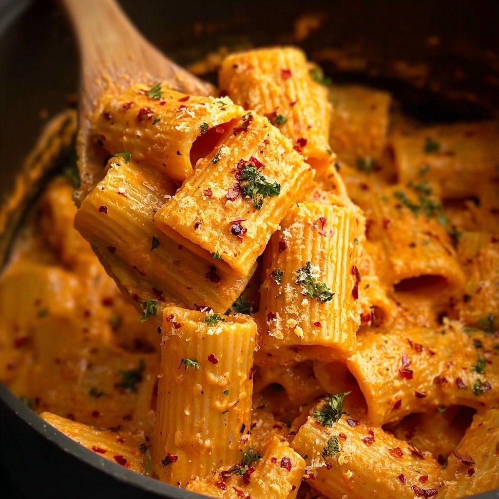 Gigi Hadid Pasta: Creamy Tomato-Spicy Penne with Garlic and Parmesan Recipe - Recipe Image