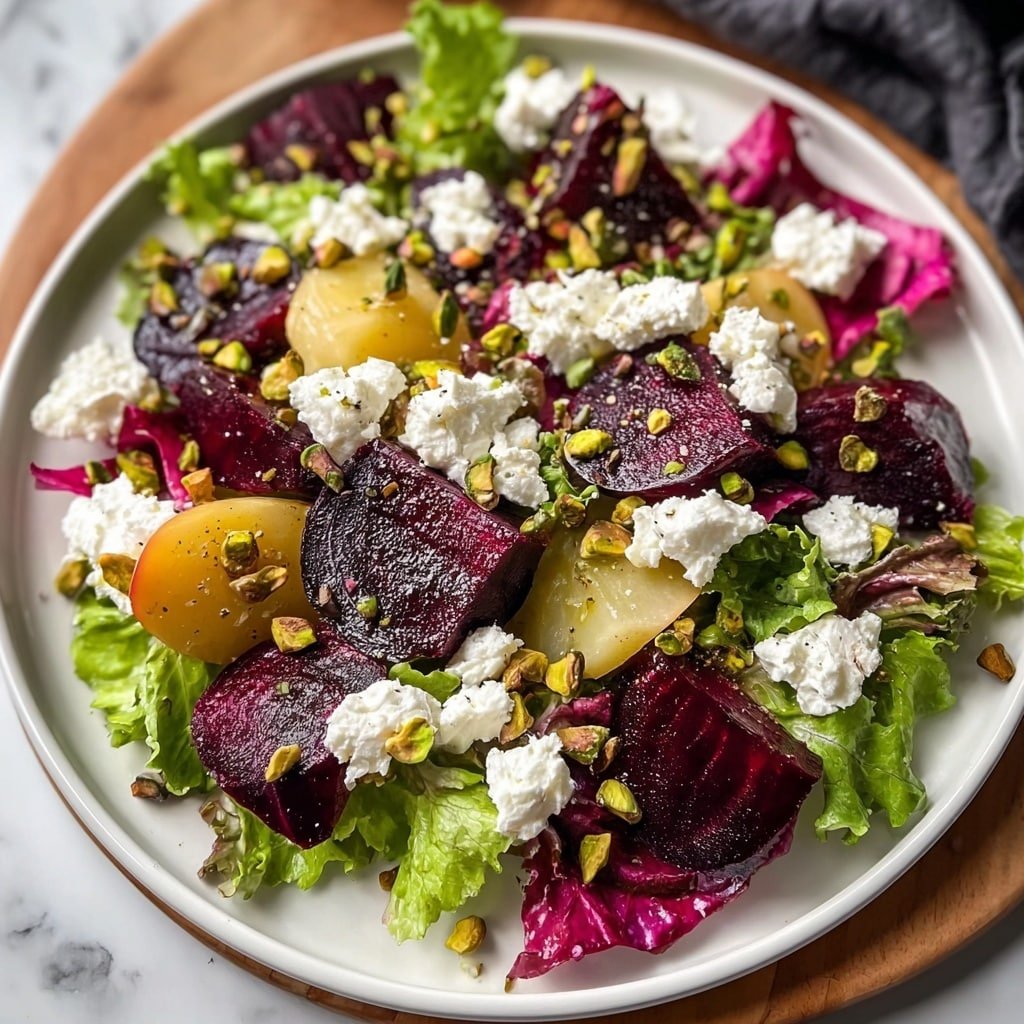 Roasted Beet Salad with Goat Cheese and Pistachios Recipe