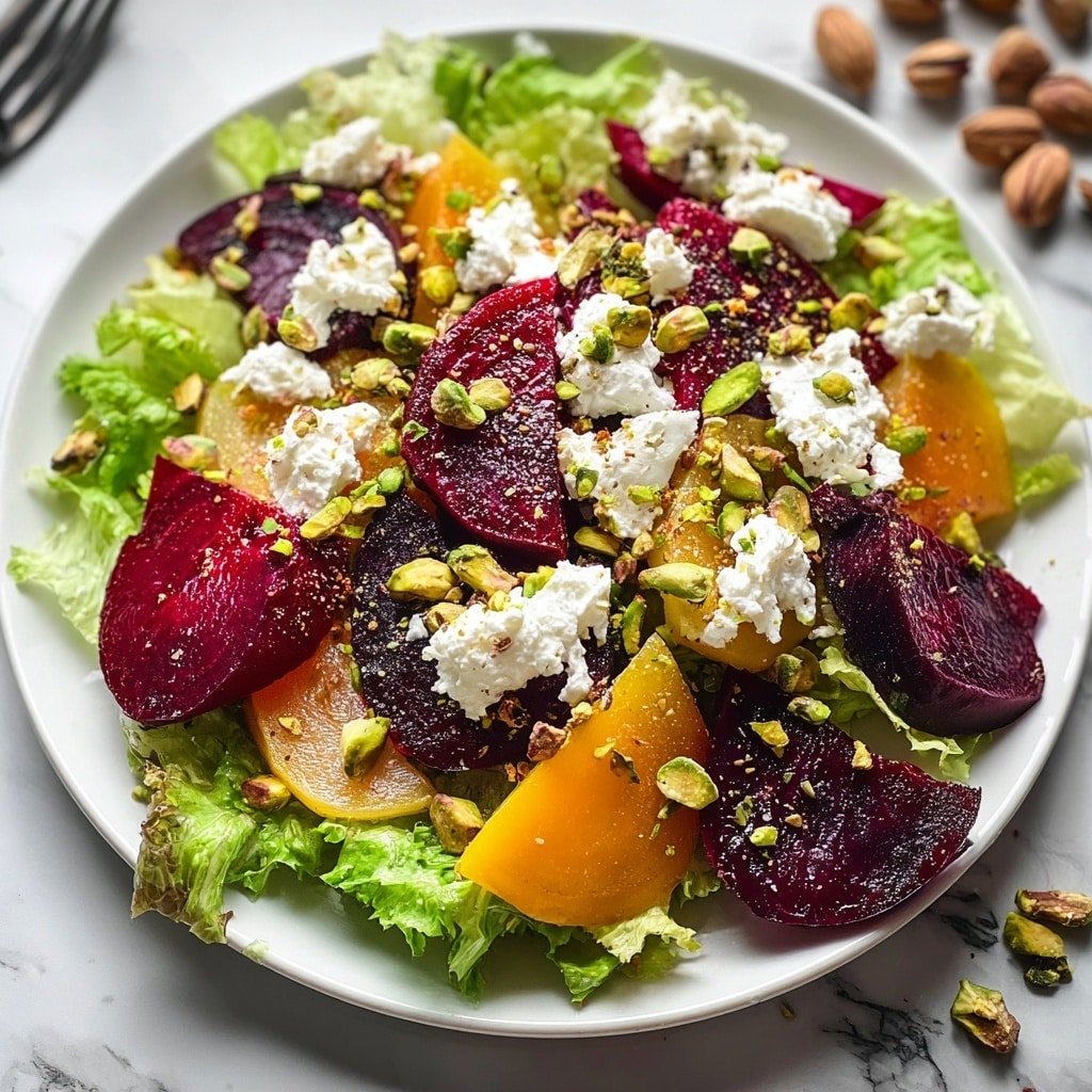 Roasted Beet Salad with Goat Cheese and Pistachios Recipe - Recipe Image