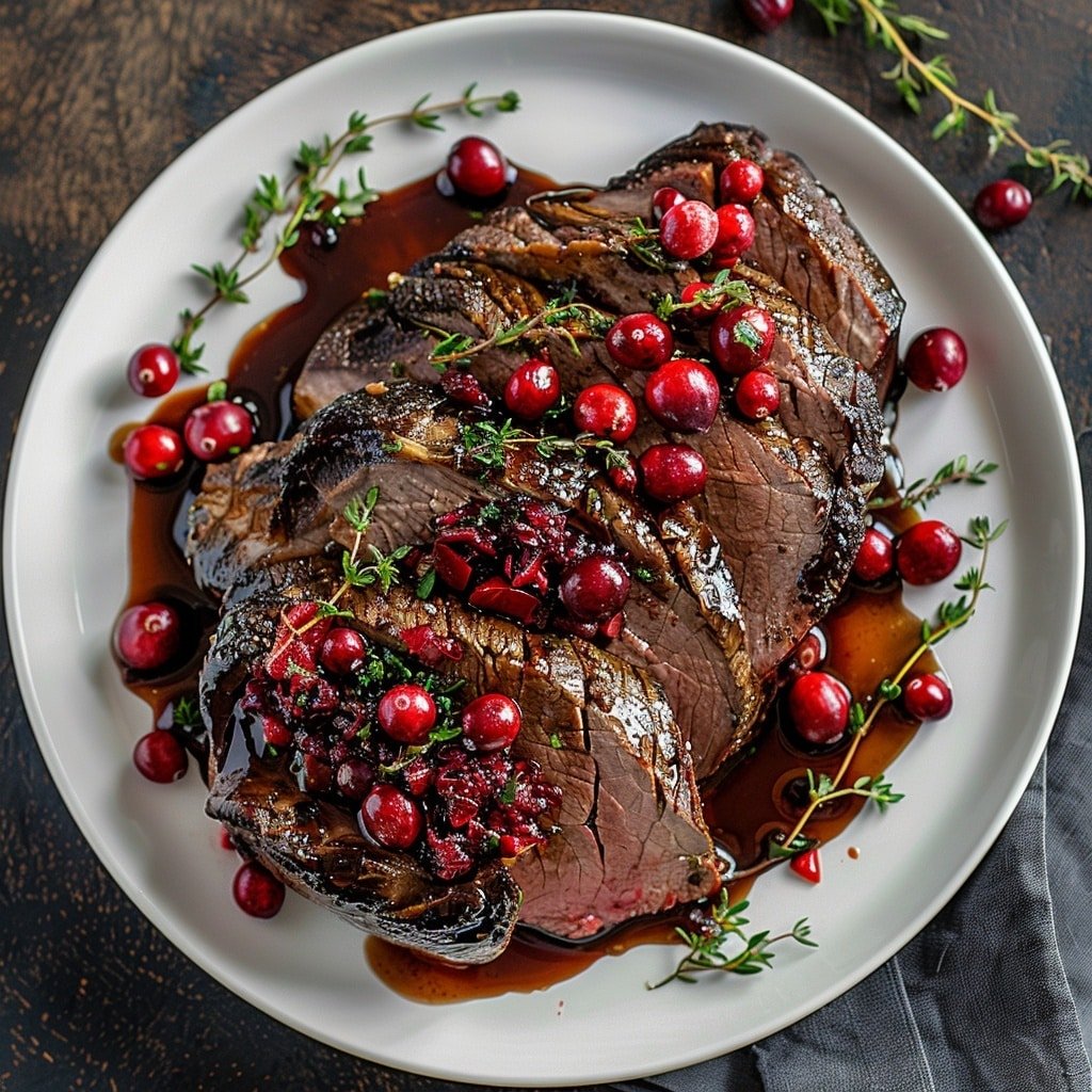 Cranberry Balsamic Roast Beef Recipe - Recipe Image