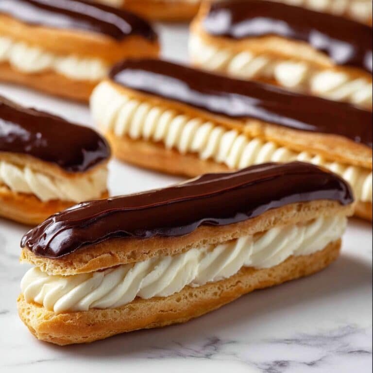 Australian-style Cream-Filled Eclairs with Crispy Choux Pastry and Shiny Chocolate Glaze Recipe
