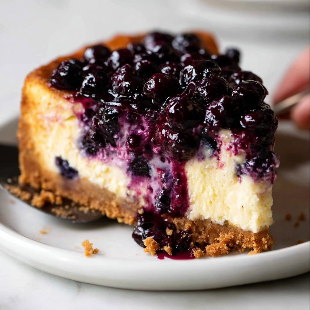 Blueberry Cheesecake with Blueberry Sauce Topping Recipe - Recipe Image