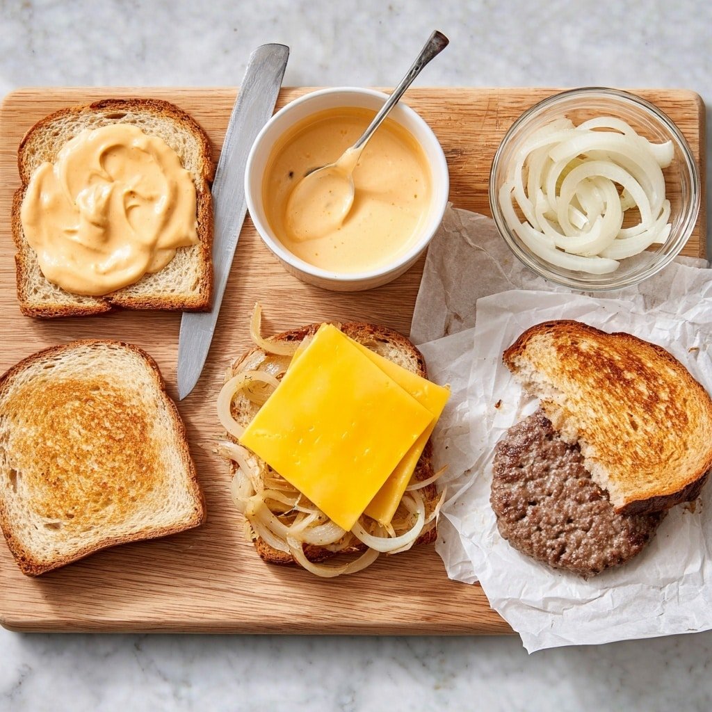 Juicy Patty Melt with Savory Secret Sauce on Marble Rye Recipe - Recipe Image